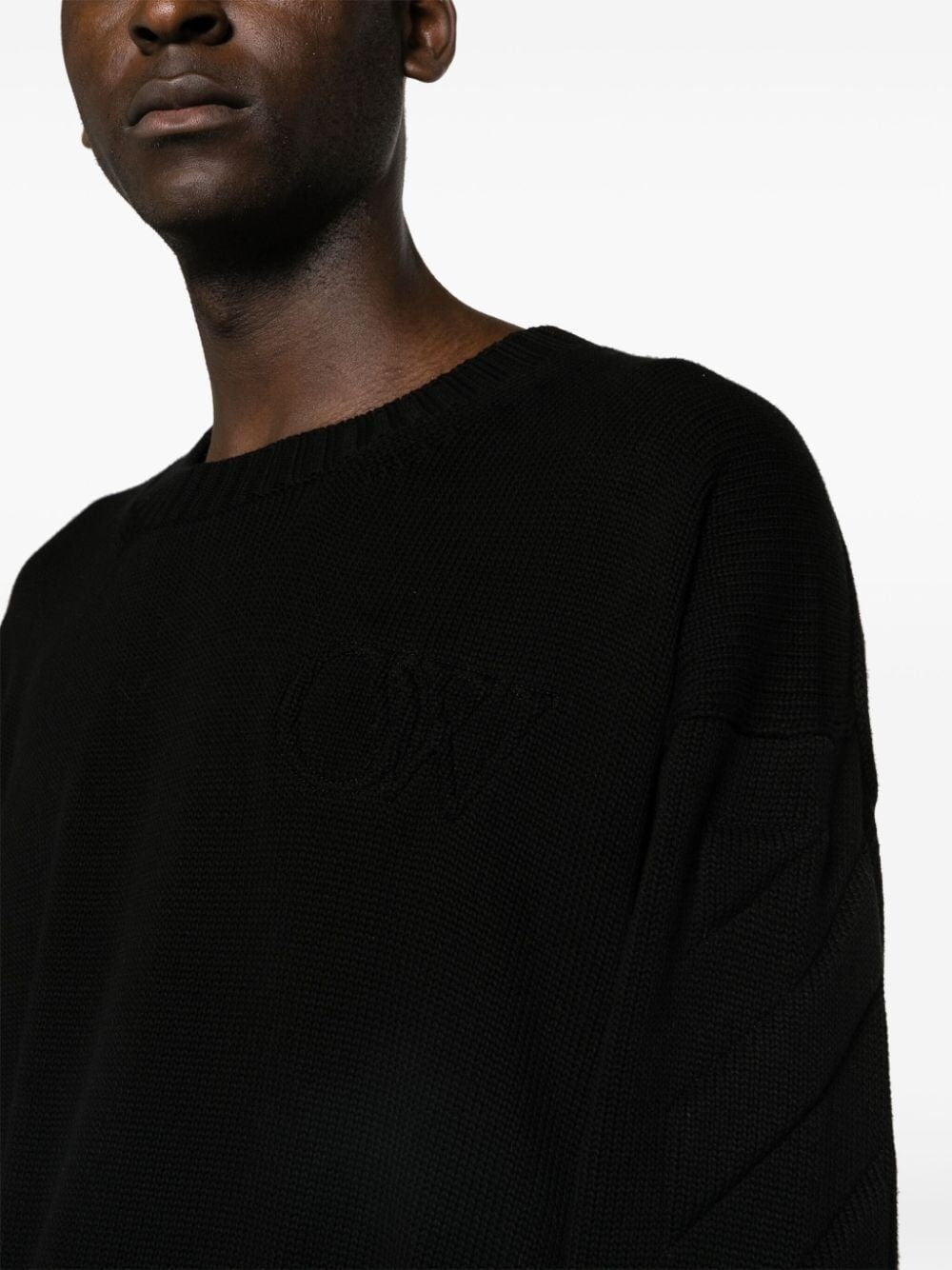 Off White Men `3D Diag` Knit Crew-Neck Sweater