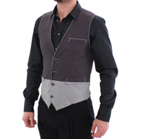 Dolce & Gabbana Gray Polka Dot Dress Vest Gilet Men's Weste3