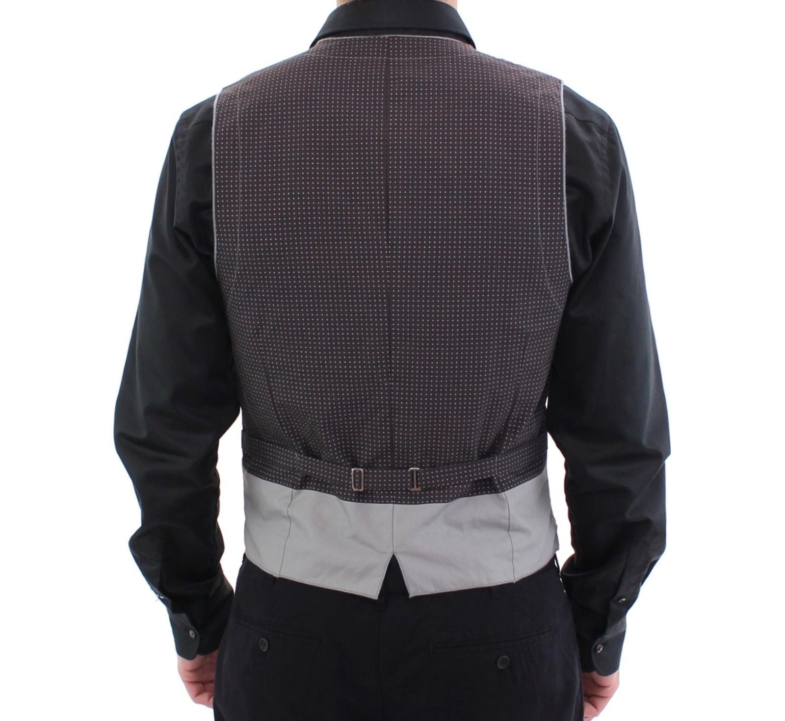 Dolce & Gabbana Gray Polka Dot Dress Vest Gilet Men's Weste6