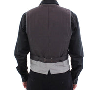 Dolce & Gabbana Gray Polka Dot Dress Vest Gilet Men's Weste6