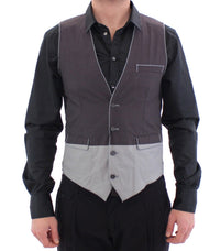 Dolce & Gabbana Gray Polka Dot Dress Vest Gilet Men's Weste2