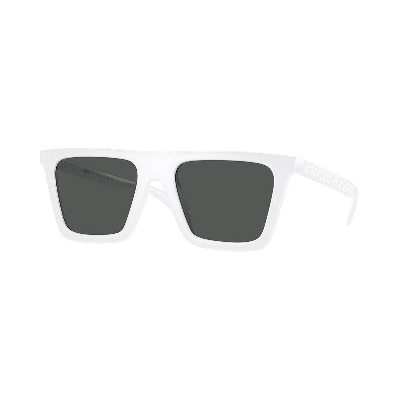 Versace Sunglasses Square Full Rim, White Frame and Dark Grey Lens VE4468U314/87