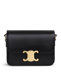 Celine Women Triomphe Teen Bag In Schwarz Shiny Calf Leather