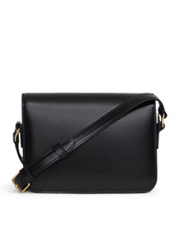 Celine Women Triomphe Teen Bag In Schwarz Shiny Calf Leather