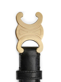 Celine Celine Women Triomphe Belt In Schwarz Smooth Calfskin