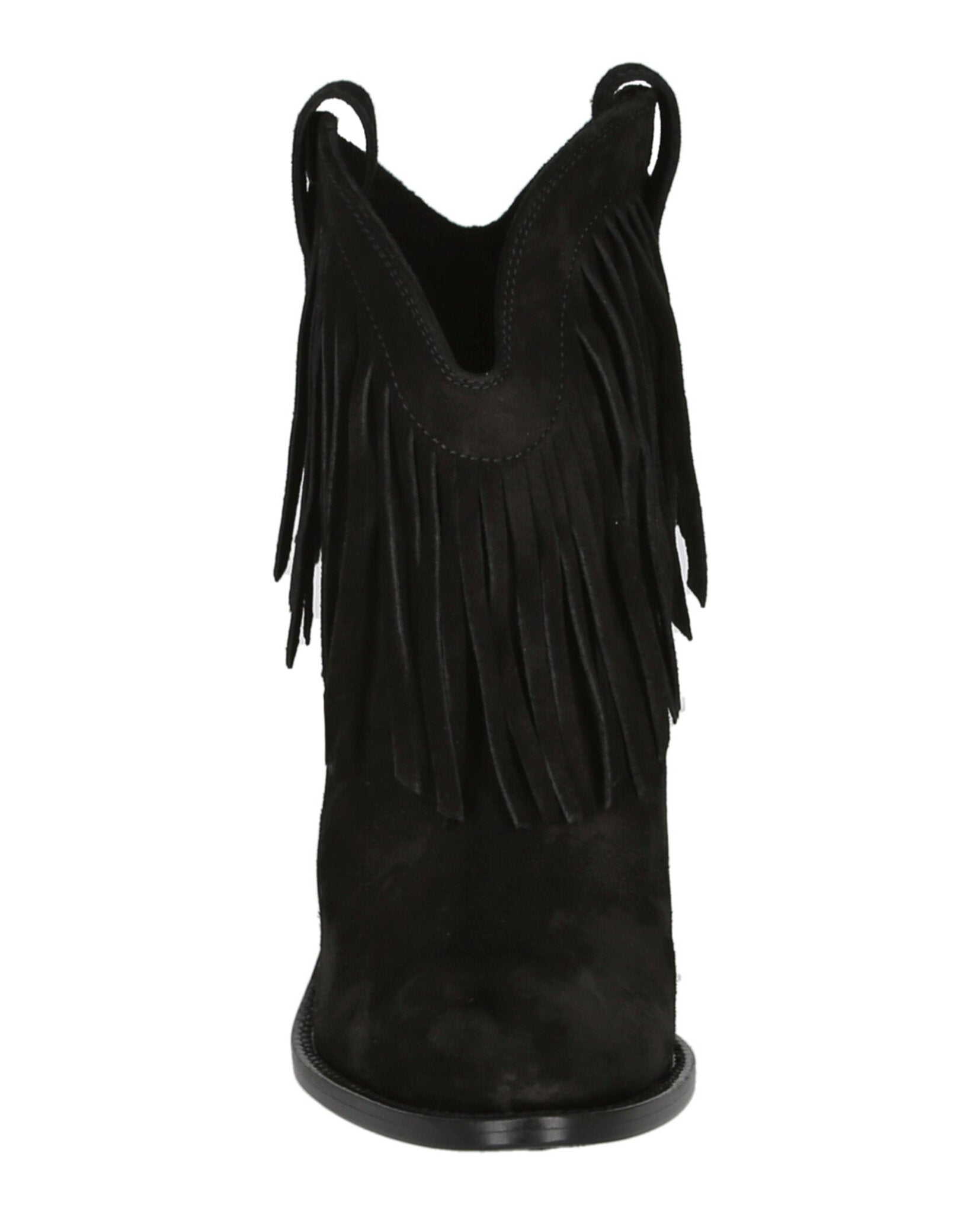 Saint Laurent Womens Western Fringed Ankle Boots