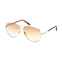 Tom Ford Tom Ford Sunglasses Aviator Full Rim, Shiny Deep Gold Frame and Blonde Havana/Brown Gradient Lens FT082330F
