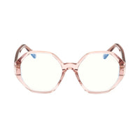 Tom Ford Eyeglasses Geometric Full Rim, Shiny Black Frame and Clear Blue Light Block Lens FT5967-B001