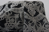 Dolce & Gabbana Black Gray Jacquard Sheath Bodycon Women's Dress