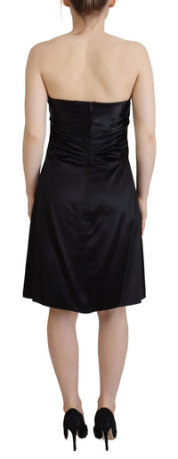 Dolce & Gabbana Black Silk Shift Short Mini Party Women's Dress
