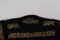 Dolce & Gabbana Black Gold D&G Crystal Cashmere Women's Sweater