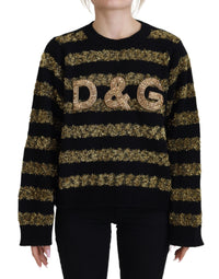 Dolce & Gabbana Black Gold D&G Crystal Cashmere Women's Sweater