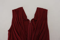 Dolce & Gabbana Bordeaux Silk Stretch Top Vest Women's Blouse