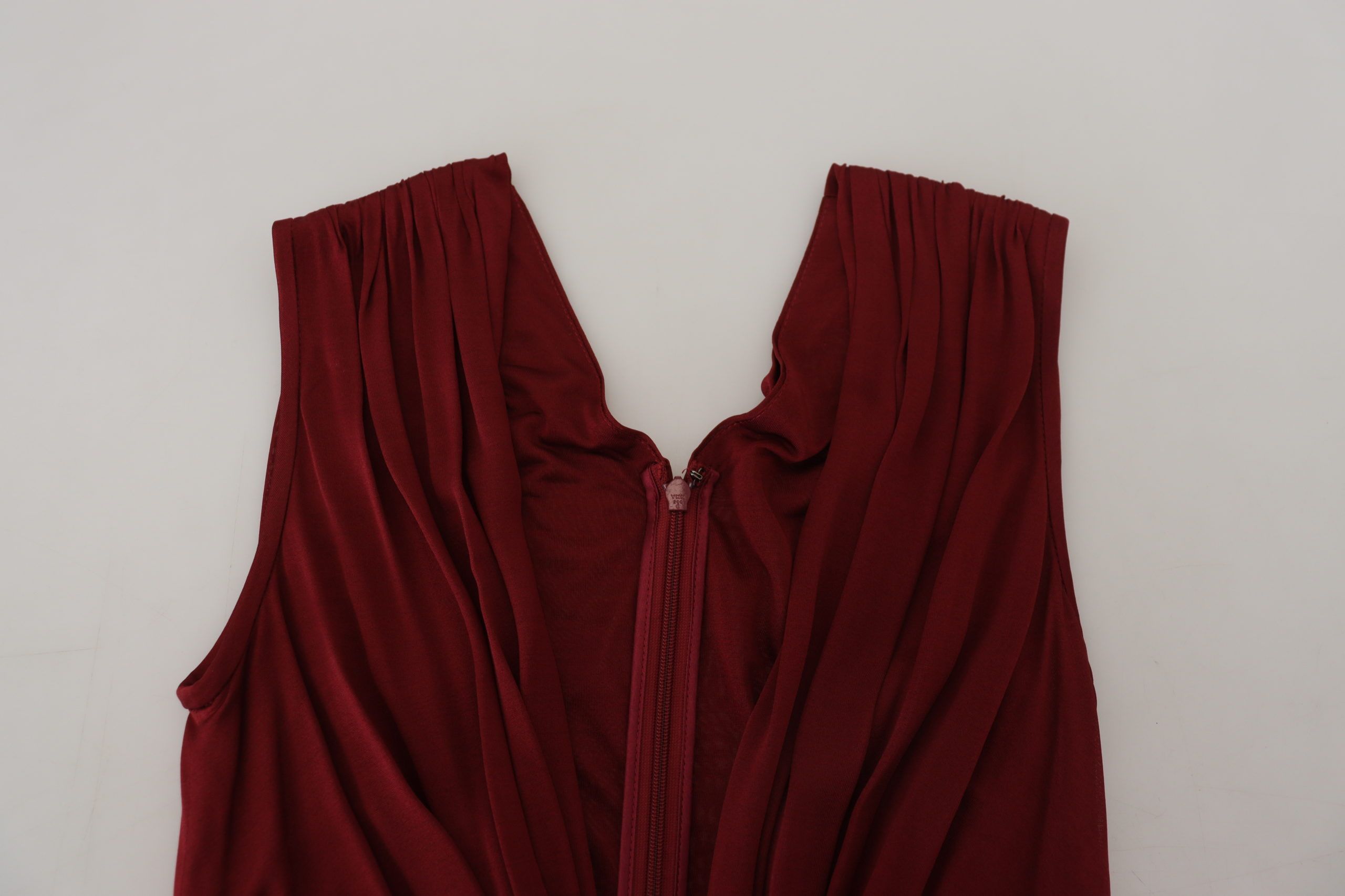 Dolce & Gabbana Bordeaux Silk Stretch Top Vest Women's Blouse
