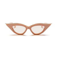 Valentino Sunglasses Cat Eye Full Rim, Pink/White Gold Frame and Pink to Light Pink Gradient AR Lens VLS-114D