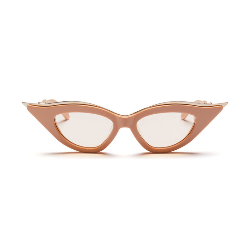 Valentino Sunglasses Cat Eye Full Rim, Pink/White Gold Frame and Pink to Light Pink Gradient AR Lens VLS-114D