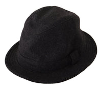 Dolce & Gabbana Gray Virgin Wool Logo Fedora Trilby Cappello Women's Hat