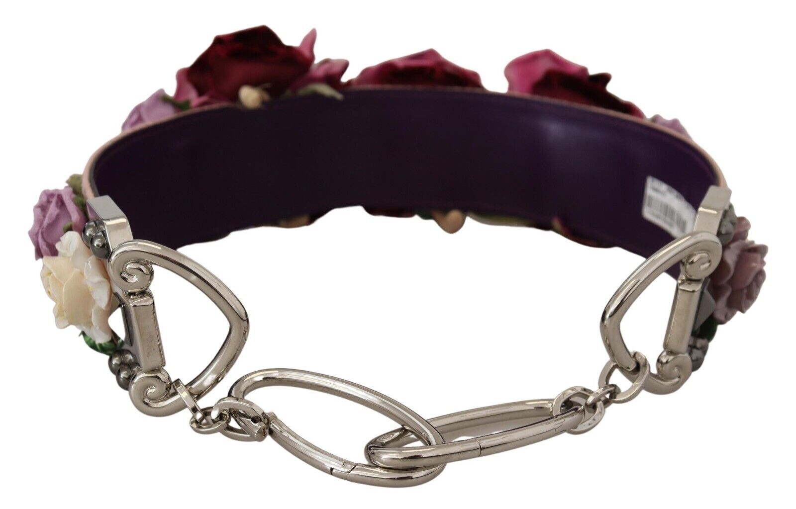 Dolce & Gabbana Dolce & Gabbana Multicolor Floral Appliques Metal Shoulder Women's Strap