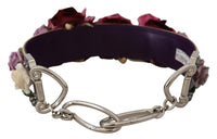 Dolce & Gabbana Dolce & Gabbana Multicolor Floral Appliques Metal Shoulder Women's Strap
