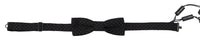 Dolce & Gabbana Dolce & Gabbana Black Pattern Silk Adjustable Neck Papillon Bow Men's Tie