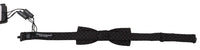 Dolce & Gabbana Dolce & Gabbana Black Pattern Silk Adjustable Neck Papillon Bow Men's Tie