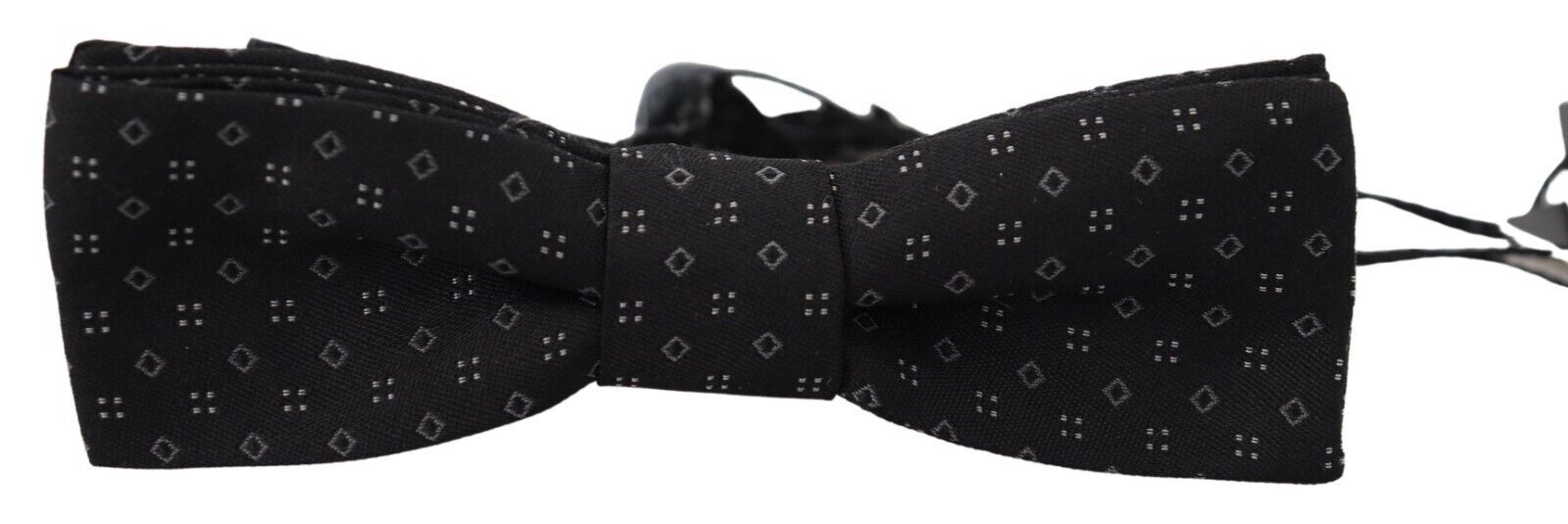 Dolce & Gabbana Dolce & Gabbana Black Pattern Silk Adjustable Neck Papillon Bow Men's Tie