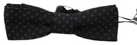 Dolce & Gabbana Dolce & Gabbana Black Pattern Silk Adjustable Neck Papillon Bow Men's Tie