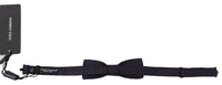Dolce & Gabbana Dolce & Gabbana Blue Pattern Silk Adjustable Neck Papillon Bow Men's Tie