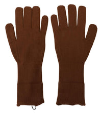 Dolce & Gabbana Brown Cashmere Knitted Hands Mitten Mens Men's Gloves