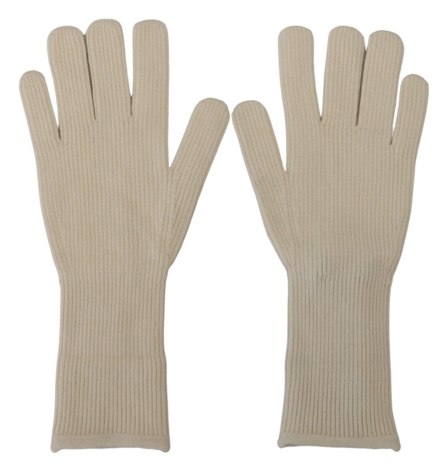 Dolce & Gabbana White Cashmere Knitted Hands Mitten Mens Men's Gloves