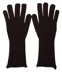 Dolce & Gabbana Brown Cashmere Silk Hands Mitten Mens Men's Gloves