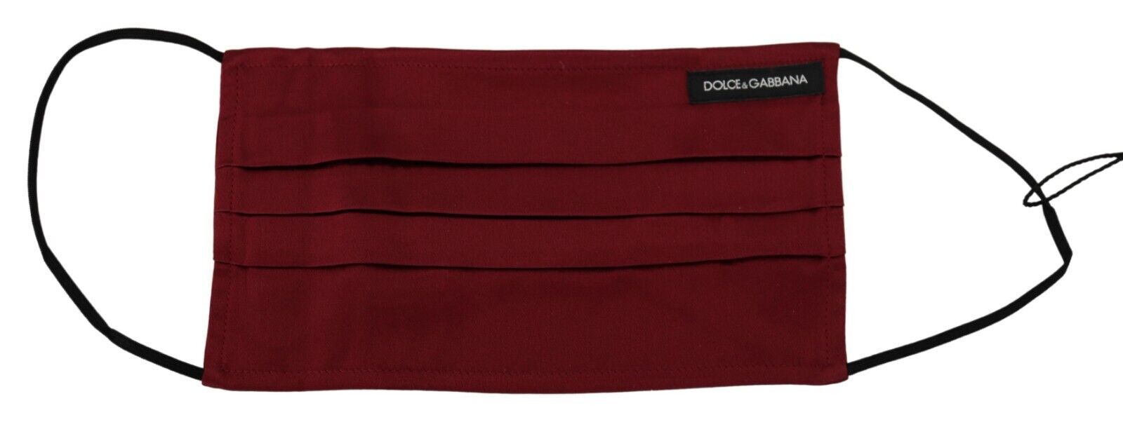 Dolce & Gabbana Dolce & Gabbana Maroon Silk Pleated Elastic Ear Strap One Size Face Women's Mask