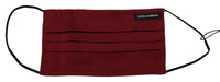 Dolce & Gabbana Dolce & Gabbana Maroon Silk Pleated Elastic Ear Strap One Size Face Women's Mask