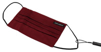 Dolce & Gabbana Dolce & Gabbana Maroon Silk Pleated Elastic Ear Strap One Size Face Women's Mask