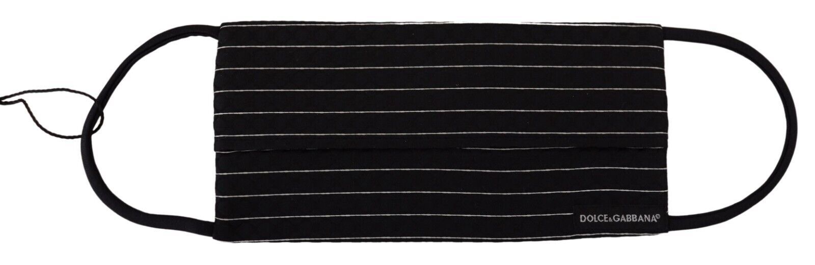 Dolce & Gabbana Dolce & Gabbana Black White Stripes Elastic Ear Strap One Size Face Women's Mask