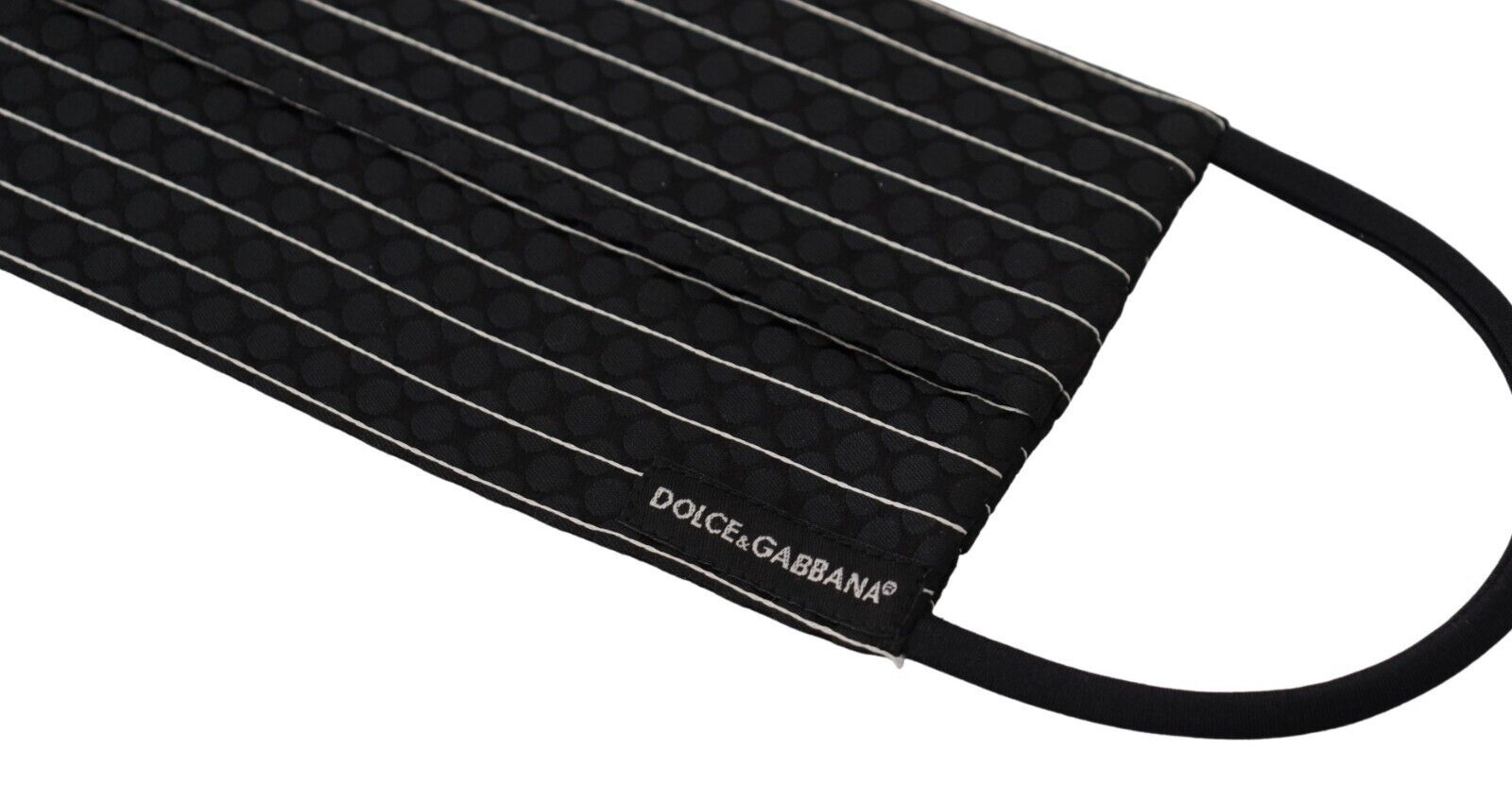 Dolce & Gabbana Dolce & Gabbana Black White Stripes Elastic Ear Strap One Size Face Women's Mask