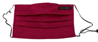 Dolce & Gabbana Maroon Silk Pleated Elastic Ear Strap One Size Face Women's Mask