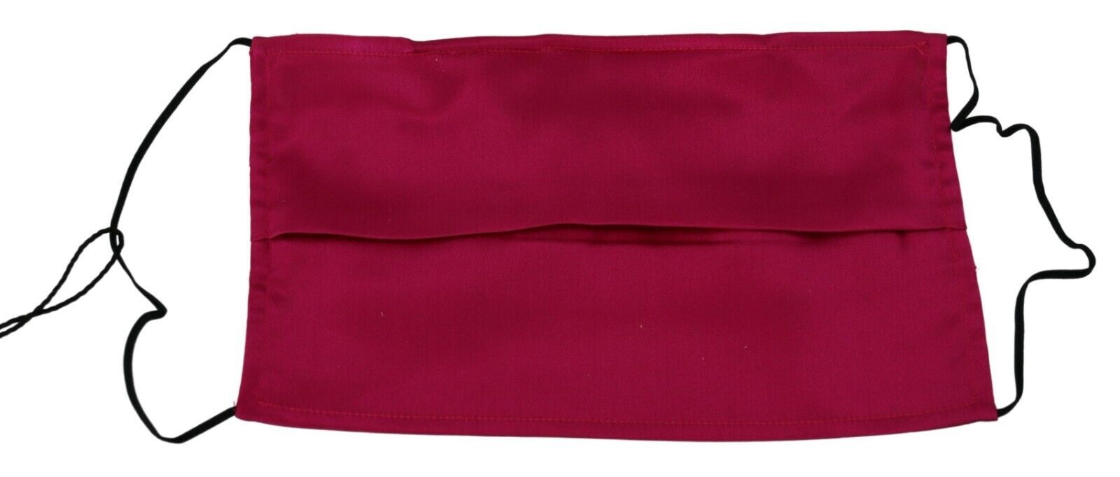 Dolce & Gabbana Maroon Silk Pleated Elastic Ear Strap One Size Face Women's Mask