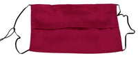 Dolce & Gabbana Maroon Silk Pleated Elastic Ear Strap One Size Face Women's Mask