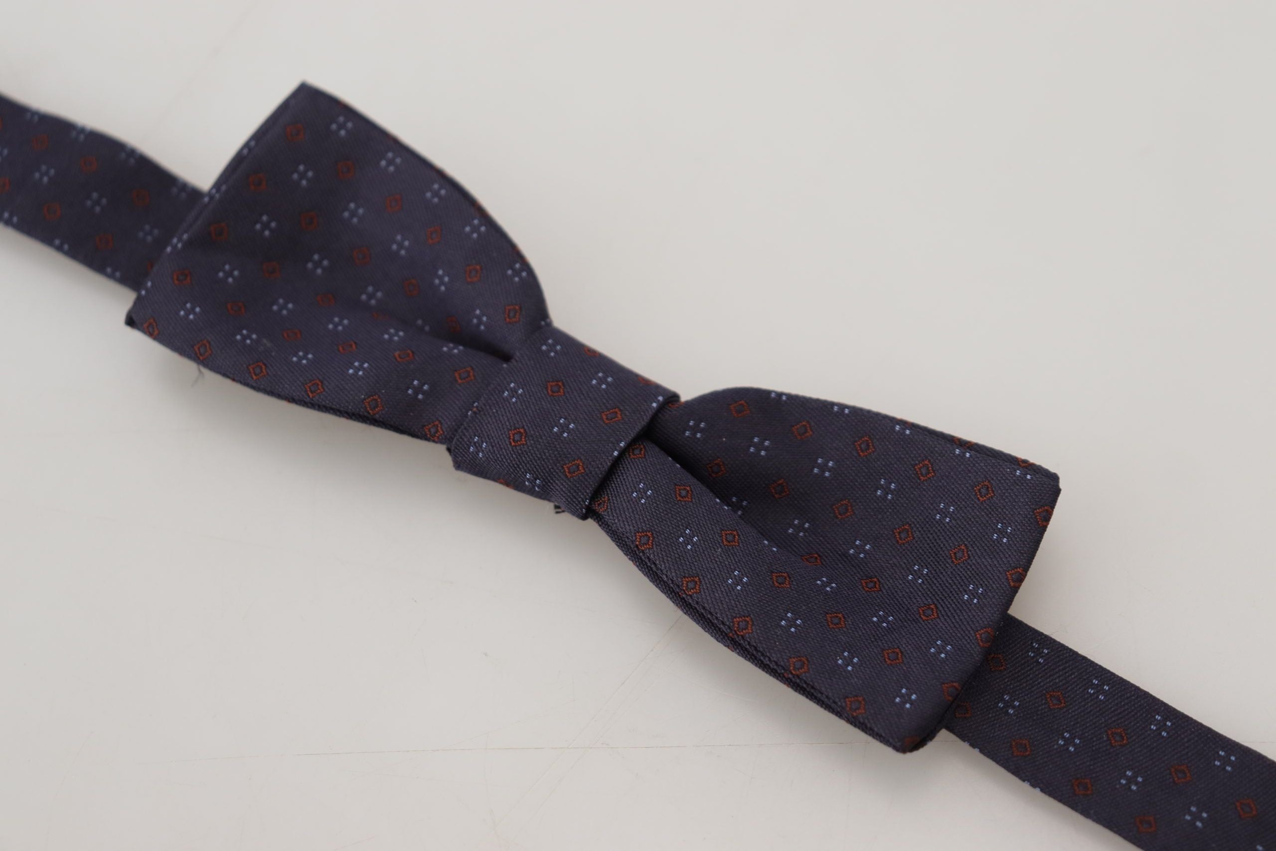 Dolce & Gabbana Dolce & Gabbana Blue Pattern Silk Adjustable Neck Papillon Bow Men's Tie
