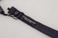 Dolce & Gabbana Dolce & Gabbana Blue Pattern Silk Adjustable Neck Papillon Bow Men's Tie