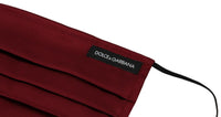 Dolce & Gabbana Dolce & Gabbana Maroon Silk Pleated Elastic Ear Strap One Size Face Women's Mask