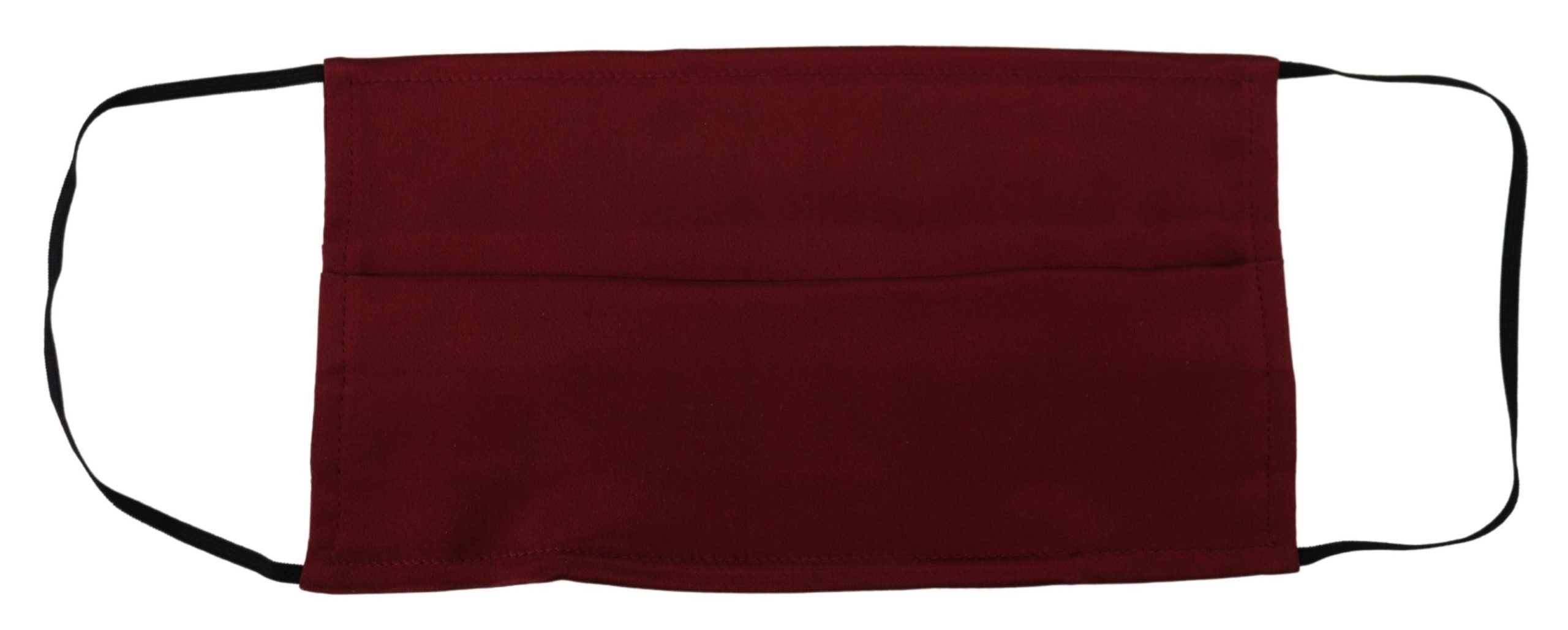 Dolce & Gabbana Dolce & Gabbana Maroon Silk Pleated Elastic Ear Strap One Size Face Women's Mask