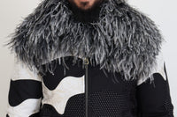 Dolce & Gabbana Black White Fur Shearling Full Zip Men's Jacket