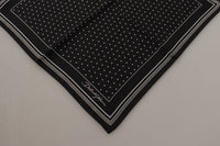 Dolce & Gabbana Black Polka Dots DG Logo Square Men's Handkerchief
