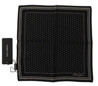 Dolce & Gabbana Black Polka Dots DG Logo Square Men's Handkerchief