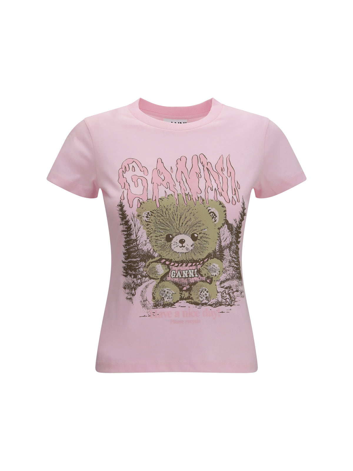 GANNI Ganni Women Teddy Forest Baby Fit Cotton T-Shirt