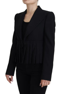 Dolce & Gabbana Dolce & Gabbana Black Single Breasted Fit Blazer Wool Women's Jacket