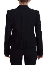 Dolce & Gabbana Dolce & Gabbana Black Single Breasted Fit Blazer Wool Women's Jacket