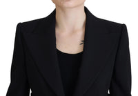 Dolce & Gabbana Dolce & Gabbana Black Single Breasted Fit Blazer Wool Women's Jacket
